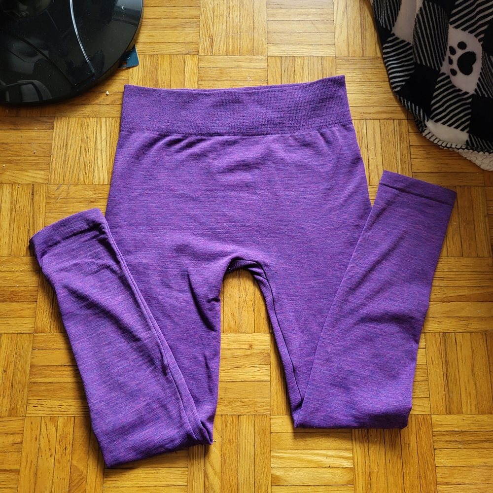 Just Cozy Purple Fleece Lined Leggings | Warm & Soft | Size XL (Fit S/M/L)